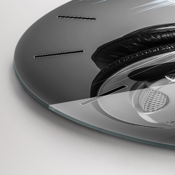 Ceas rotund de perete din sticlă Microfon și căști