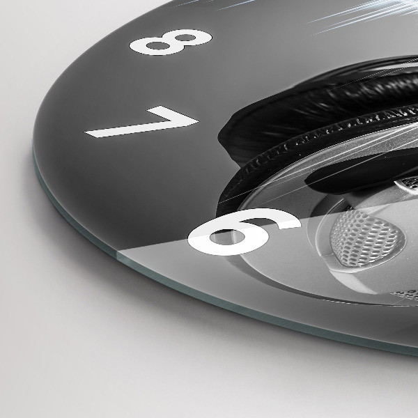 Ceas rotund de perete din sticlă Microfon și căști