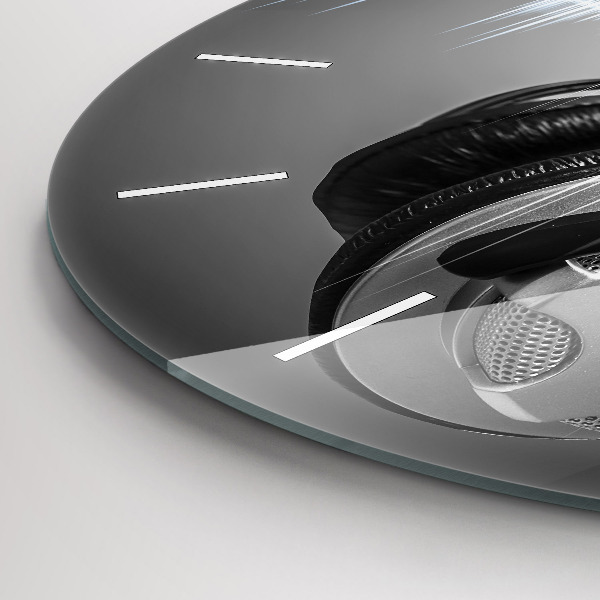 Ceas rotund de perete din sticlă Microfon și căști