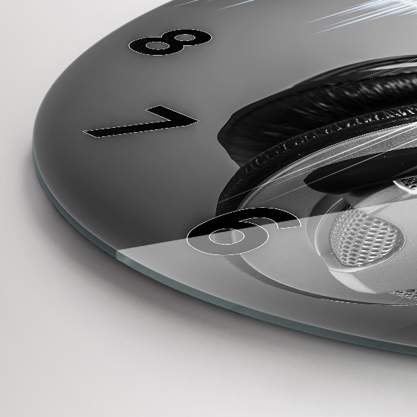 Ceas rotund de perete din sticlă Microfon și căști