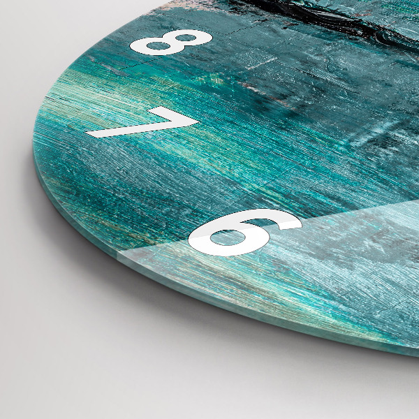 Ceas rotund de perete din sticlă Abstracția texturii uleiului