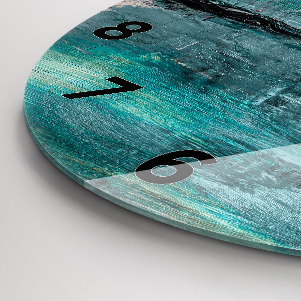 Ceas rotund de perete din sticlă Abstracția texturii uleiului