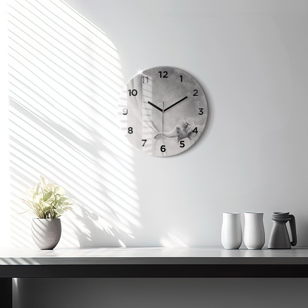 Ceas rotund de perete din sticlă Elefant