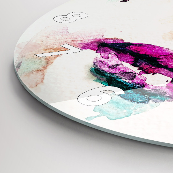 Ceas rotund de perete din sticlă Față de femeie abstractă