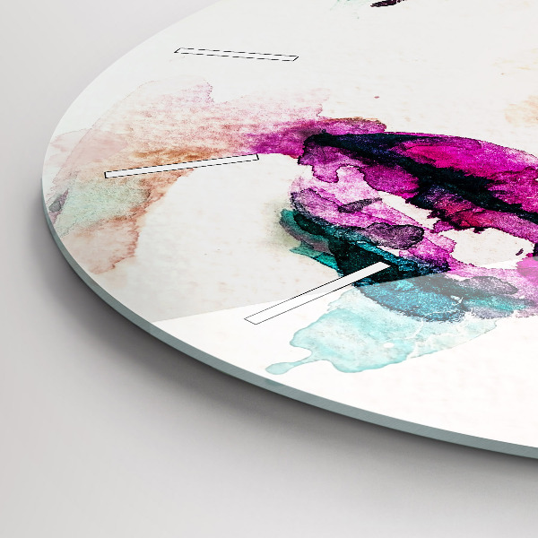 Ceas rotund de perete din sticlă Față de femeie abstractă