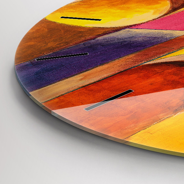 Ceas rotund de perete din sticlă Artă Decorație Abstracție