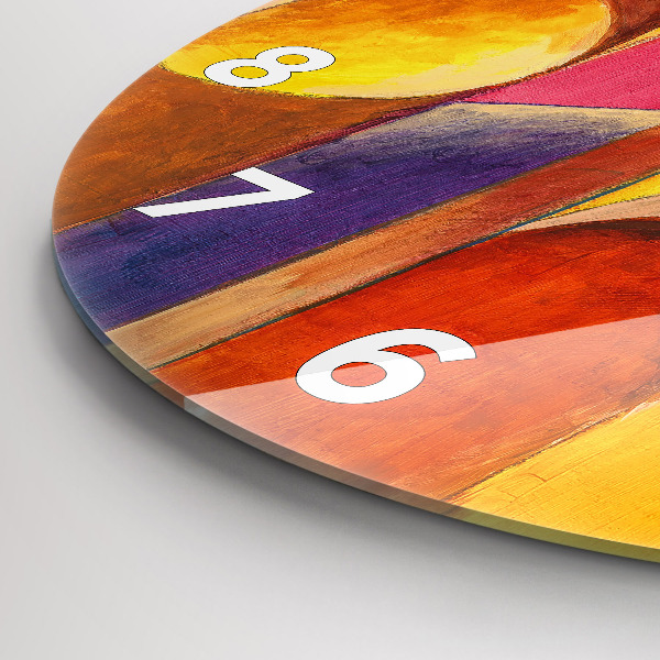 Ceas rotund de perete din sticlă Artă Decorație Abstracție