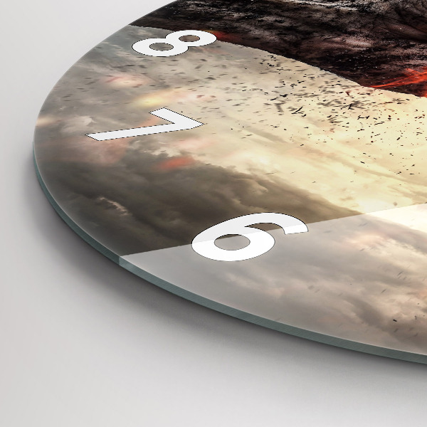 Ceas rotund de perete din sticlă Pumnii Puterea Puterea