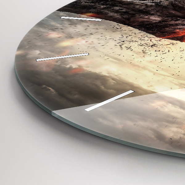 Ceas rotund de perete din sticlă Pumnii Puterea Puterea