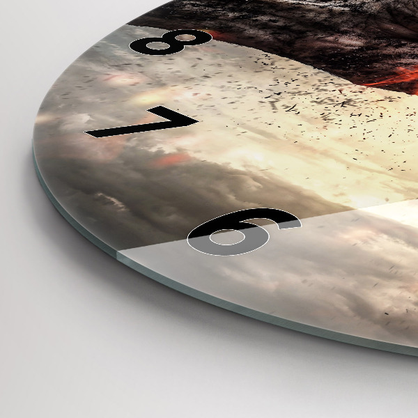 Ceas rotund de perete din sticlă Pumnii Puterea Puterea