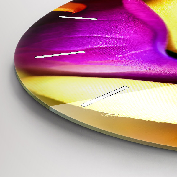 Ceas rotund de perete din sticlă Trandafir curcubeu