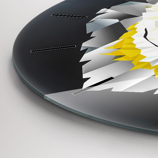 Ceas rotund de perete din sticlă Cap de lup