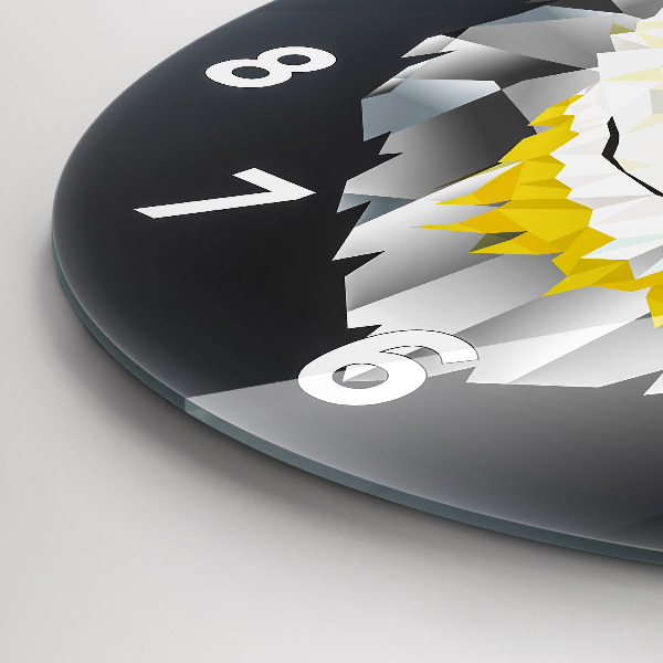 Ceas rotund de perete din sticlă Cap de lup