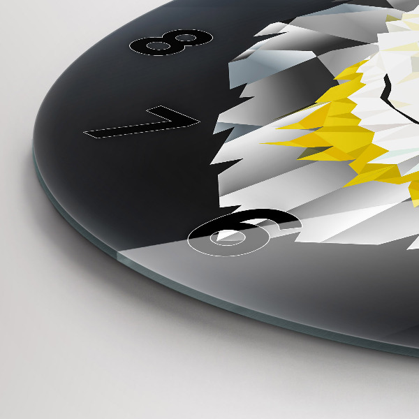 Ceas rotund de perete din sticlă Cap de lup