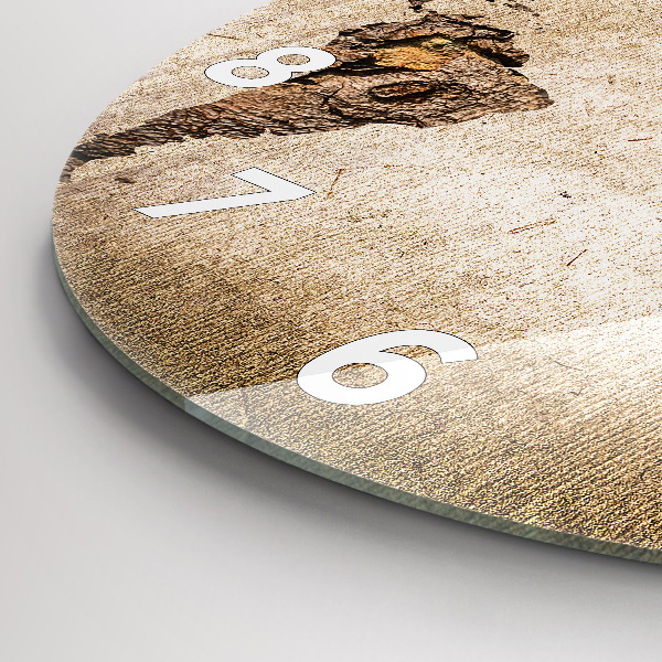 Ceas rotund de perete din sticlă Harta lumii vintage