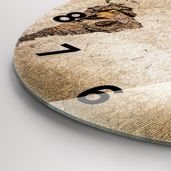 Ceas rotund de perete din sticlă Harta lumii vintage