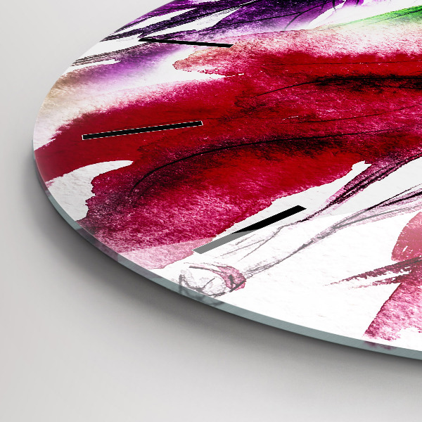 Ceas rotund de perete din sticlă Femei în rochii colorate