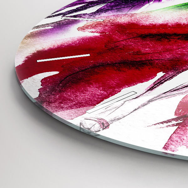 Ceas rotund de perete din sticlă Femei în rochii colorate