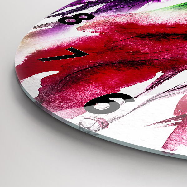 Ceas rotund de perete din sticlă Femei în rochii colorate