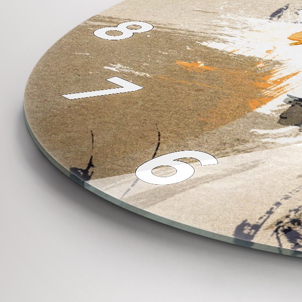 Ceas rotund de perete din sticlă Portret de femeie abstract