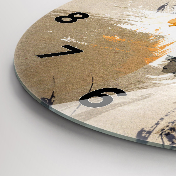 Ceas rotund de perete din sticlă Portret de femeie abstract