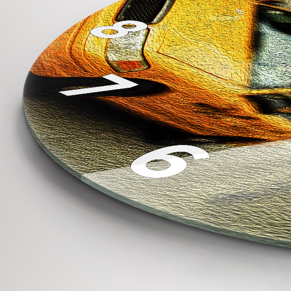 Ceas rotund de perete din sticlă Taxiuri din New York