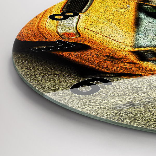 Ceas rotund de perete din sticlă Taxiuri din New York