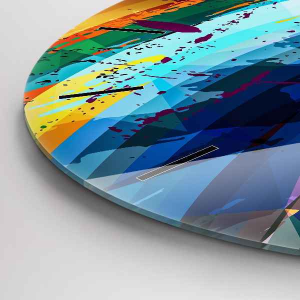 Ceas rotund de perete din sticlă Fundal abstract