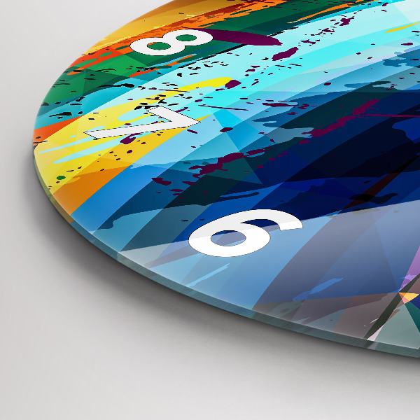 Ceas rotund de perete din sticlă Fundal abstract