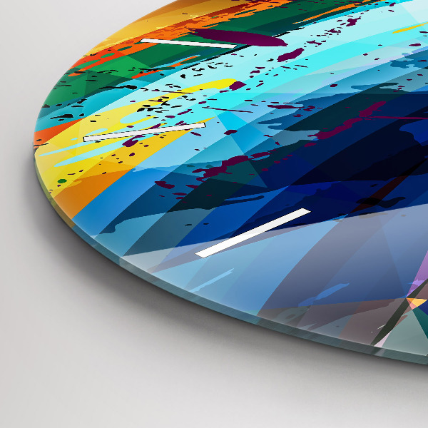 Ceas rotund de perete din sticlă Fundal abstract