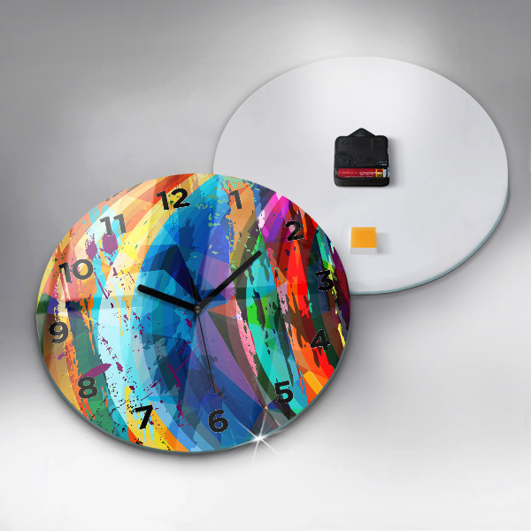 Ceas rotund de perete din sticlă Fundal abstract