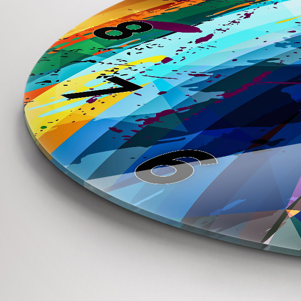 Ceas rotund de perete din sticlă Fundal abstract