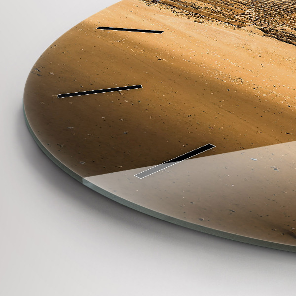 Ceas rotund de perete din sticlă Piramide și apus