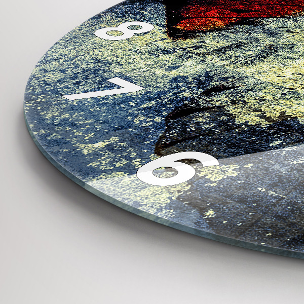 Ceas rotund de perete din sticlă Stil vintage fluture