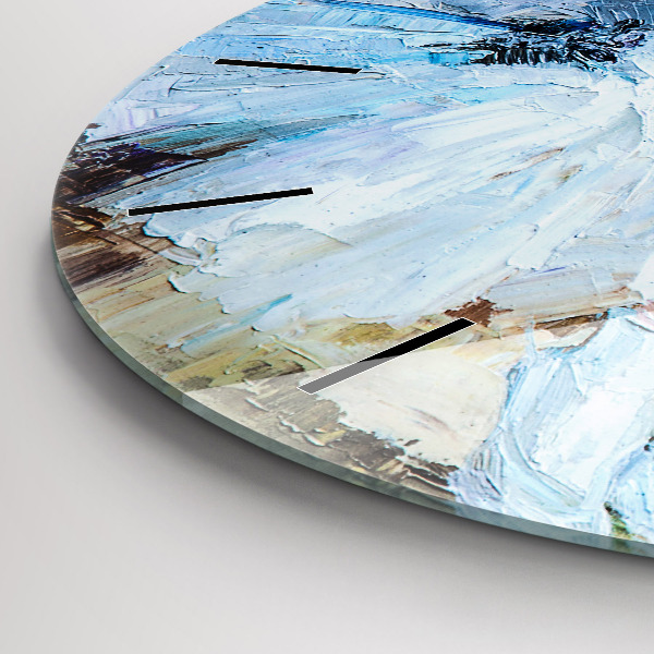 Ceas rotund de perete din sticlă Tinere balerine