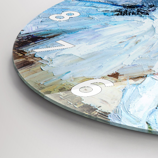 Ceas rotund de perete din sticlă Tinere balerine