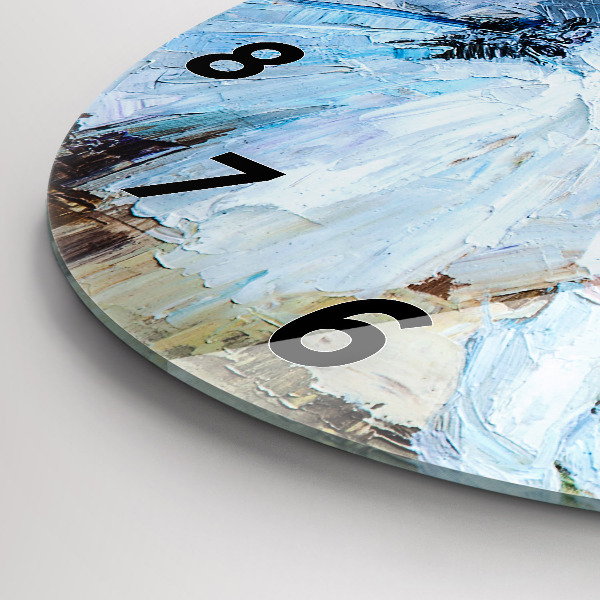 Ceas rotund de perete din sticlă Tinere balerine