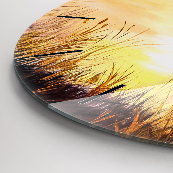 Ceas rotund de perete din sticlă Macarale la apus