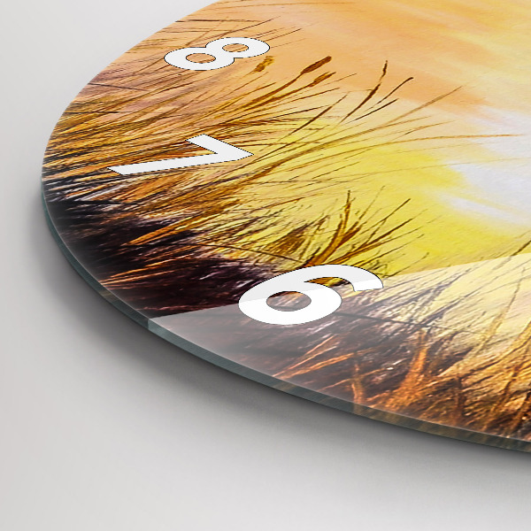 Ceas rotund de perete din sticlă Macarale la apus