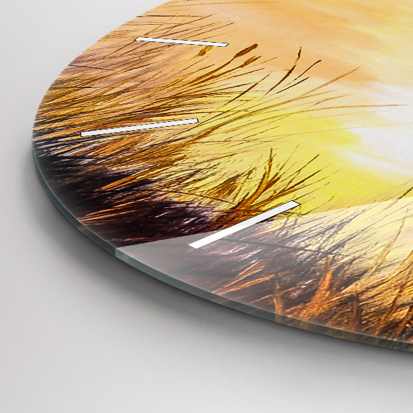 Ceas rotund de perete din sticlă Macarale la apus