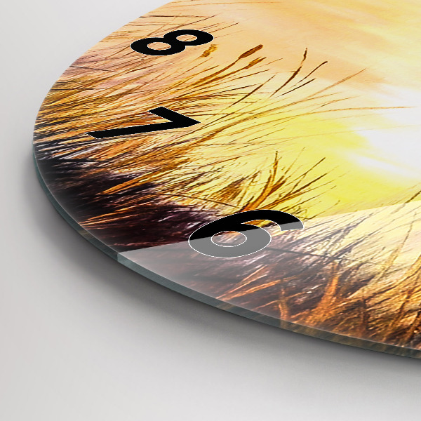 Ceas rotund de perete din sticlă Macarale la apus