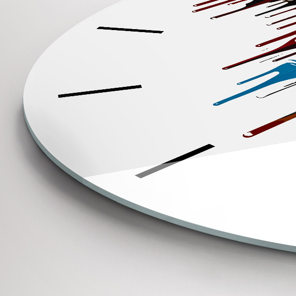 Ceas rotund de perete din sticlă Zebră colorată