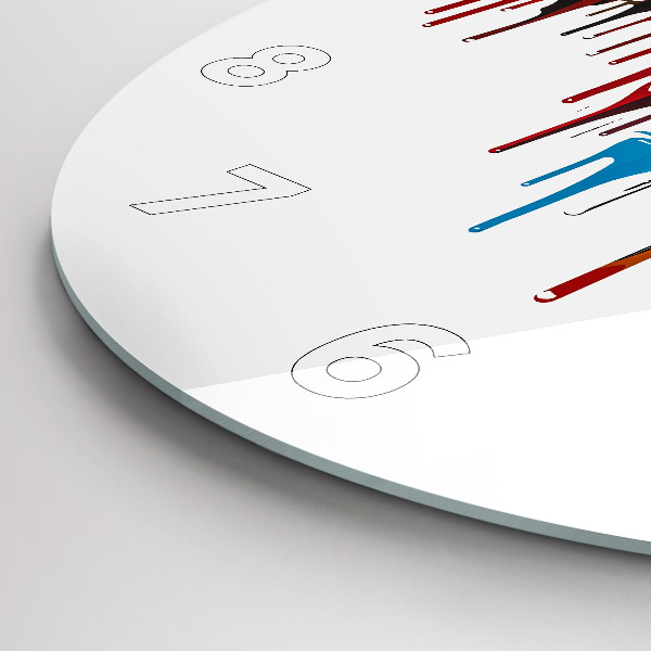 Ceas rotund de perete din sticlă Zebră colorată