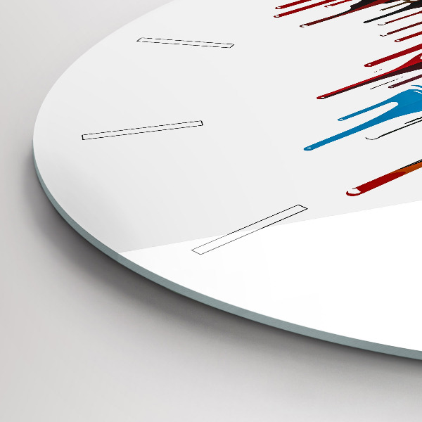 Ceas rotund de perete din sticlă Zebră colorată