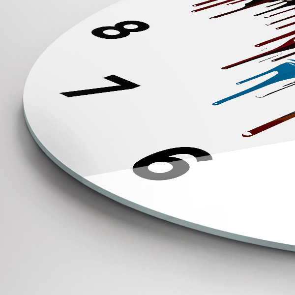 Ceas rotund de perete din sticlă Zebră colorată