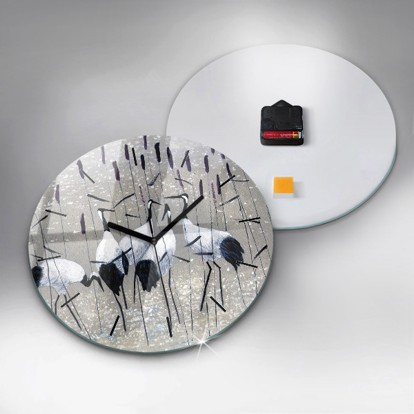 Ceas rotund de perete din sticlă Macarale în stuf