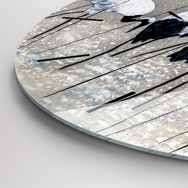 Ceas rotund de perete din sticlă Macarale în stuf