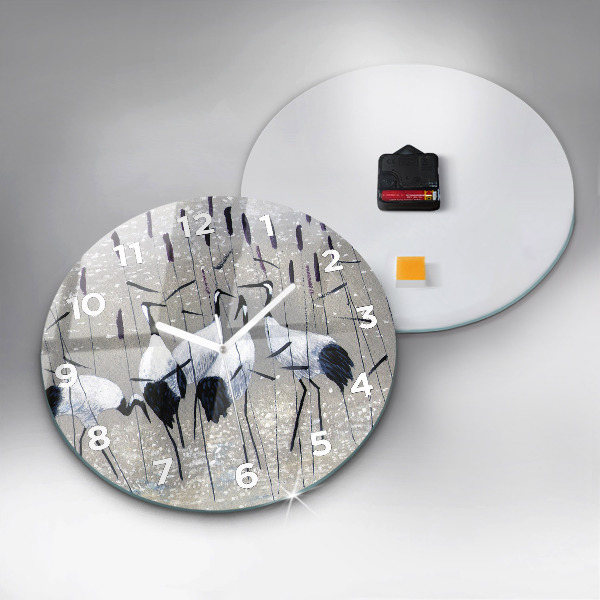 Ceas rotund de perete din sticlă Macarale în stuf