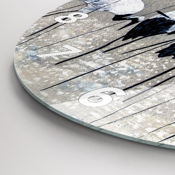 Ceas rotund de perete din sticlă Macarale în stuf