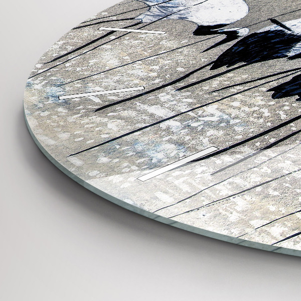 Ceas rotund de perete din sticlă Macarale în stuf